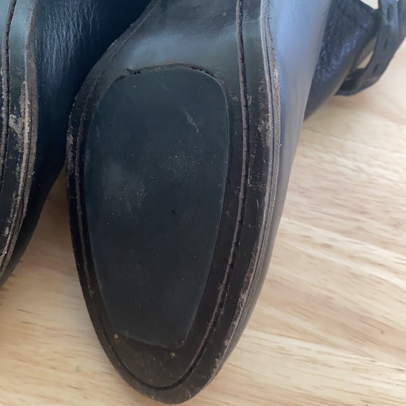 FRYE Strappy Chunky Heel Leather Booties with PickStitch accents Naomi Style - Picture 10 of 14